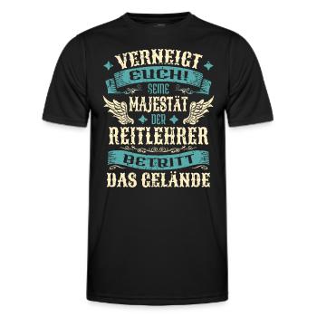 Reitlehrer Geschenk Lustige Sprüche - Männer Funktions-T-Shirt - Schwarz - Vorne - AI Model Male 178 dark (178cm)