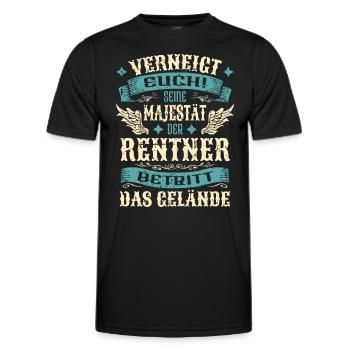 Rentner Geschenk Lustige Sprüche - Männer Funktions-T-Shirt - Schwarz - Vorne - AI Model Male 178 dark (178cm)