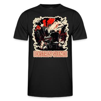 Schlagzeug Musiker Schlagzeuger Sprüche Geschenk - Männer Funktions-T-Shirt - Schwarz - Vorne - AI Model Male 178 dark (178cm)