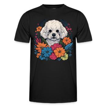 Bichon Frise Chien Cadeau - T-shirt sport Homme - noir - Devant - AI Model Male 178 dark (178cm)