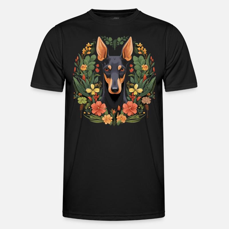 Dobermann Hund Geschenk Männer Funktions-T-Shirt