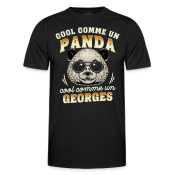 Cool Comme Un Panda, Cool Comme Un Georges - T-shirt sport Homme - noir - Devant - AI Model Male 178 dark (178cm)