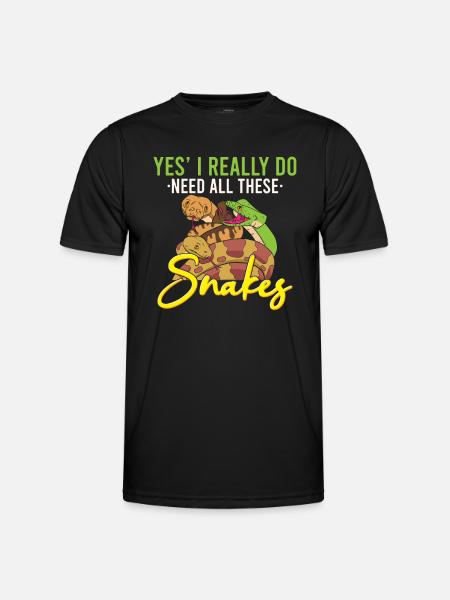 Lustige Python Schlange / Boa-Constrictor - Männer Funktions-T-Shirt - Schwarz