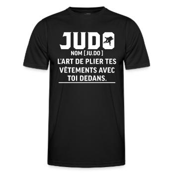 judo L'art de plier tes vêtements avec toi dedans - T-shirt sport Homme - noir - Devant - AI Model Male 178 dark (178cm)