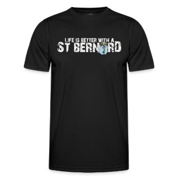 Bernhardiner - Männer Funktions-T-Shirt - Schwarz - Vorne - AI Model Male 178 dark (178cm)