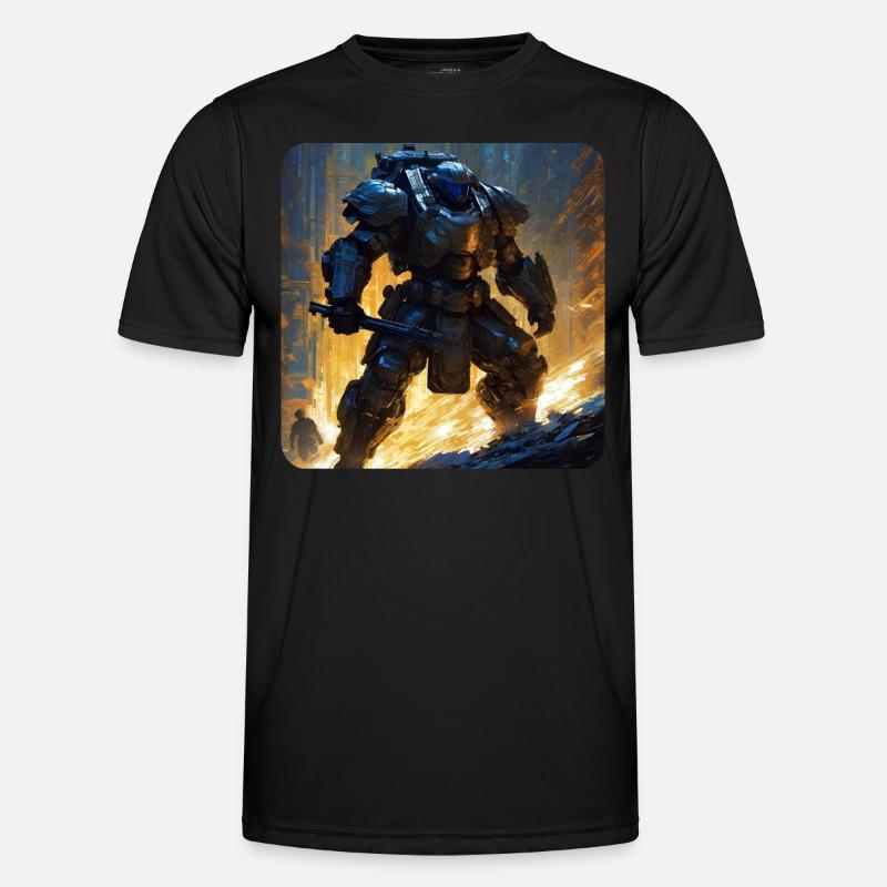 Dunkler Cyborg Android Krieger Männer Funktions-T-Shirt