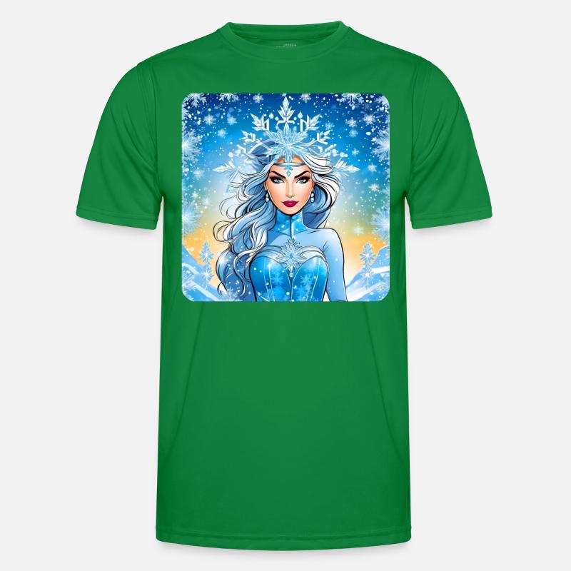 Vinterisdronning med iskrystaller Funktionsshirt til herrer