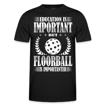 Floorball - Männer Funktions-T-Shirt - Schwarz - Vorne - AI Model Male 178 dark (178cm)