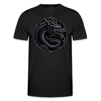 Mythe monochrome : Dragon noir - T-shirt sport Homme - noir - Devant - AI Model Male 178 dark (178cm)