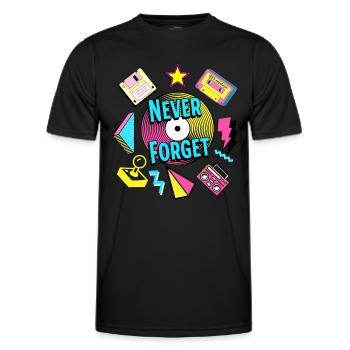 Never Forget 90s Retro Nostalgia - Men's Functional T-Shirt - black - Front - AI Model Male 178 dark (178cm)