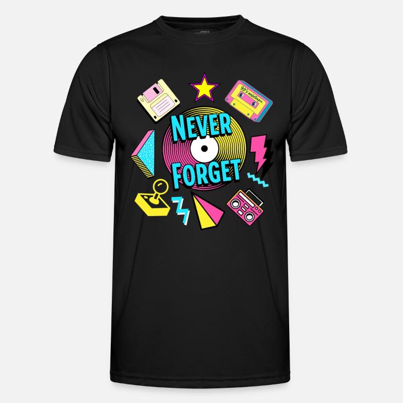Never Forget 90s Retro Nostalgie Männer Funktions-T-Shirt