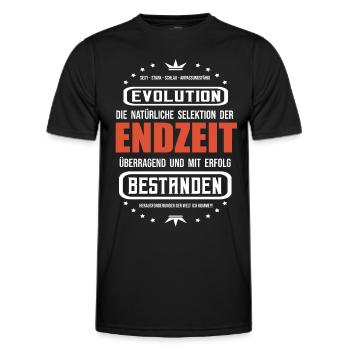 E-Zeit mit Erfolg überstanden - Zombie Apokalypse - Männer Funktions-T-Shirt - Schwarz - Vorne - AI Model Male 178 dark (178cm)