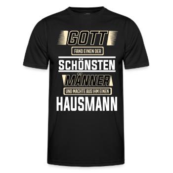 Hausmann, einer der schönsten Männer der Welt - Männer Funktions-T-Shirt - Schwarz - Vorne - AI Model Male 178 dark (178cm)