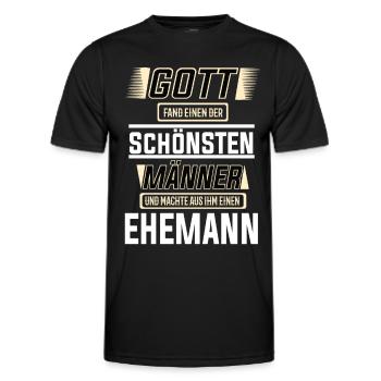 Ehemann einer der schönsten Männer der Welt - Männer Funktions-T-Shirt - Schwarz - Vorne - AI Model Male 178 dark (178cm)