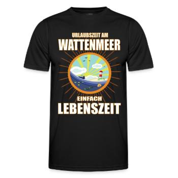 Urlaubszeit am Wattenmeer - einfach Lebenszeit - Männer Funktions-T-Shirt - Schwarz - Vorne - AI Model Male 178 dark (178cm)