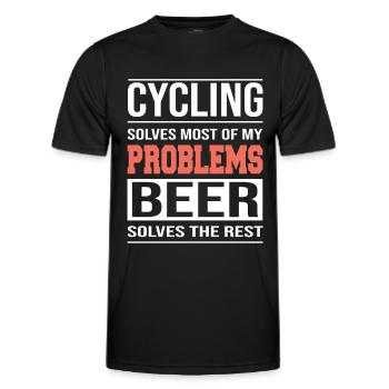 Cycling solves Most of my Problems, Fahrrad Design - Männer Funktions-T-Shirt - Schwarz - Vorne - AI Model Male 178 dark (178cm)