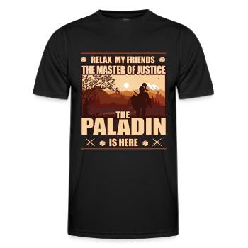 Paladin, der Meister der Gerechtigkeit - RPG Shirt - Männer Funktions-T-Shirt - Schwarz - Vorne - AI Model Male 178 dark (178cm)