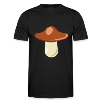 Chestnut Röhling, chestnuts and mushrooms design - Men's Functional T-Shirt - black - Front - AI Model Male 178 dark (178cm)