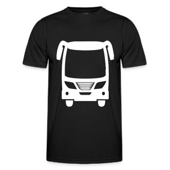 Reisebus, Omnibus Design für den Busfahrer - Männer Funktions-T-Shirt - Schwarz - Vorne - AI Model Male 178 dark (178cm)