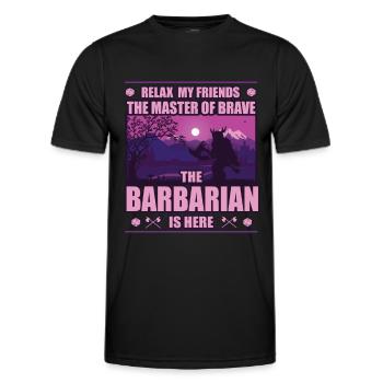 Barbarian - Master of Courage: Wild Strength - Men's Functional T-Shirt - black - Front - AI Model Male 178 dark (178cm)
