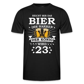 Reicht mir das Bier ihr Narren der König wird 23 - Männer Funktions-T-Shirt - Schwarz - Vorne - AI Model Male 178 dark (178cm)