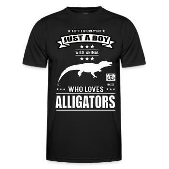 Just a Boy Who Loves Alligators Outfit - Men's Functional T-Shirt - black - Front - AI Model Male 178 dark (178cm)