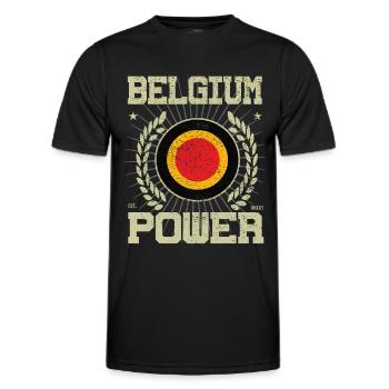 Design Cool Belgique - T-shirt sport Homme - noir - Devant - AI Model Male 178 dark (178cm)