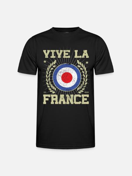 Cooles Frankreich Design - Männer Funktions-T-Shirt - Schwarz