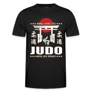 conception d’arts martiaux de judo cool avec kanji - T-shirt sport Homme - noir - Devant - AI Model Male 178 dark (178cm)