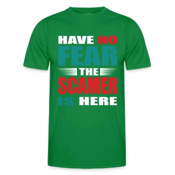 N’ayez pas peur que l’escroc soit là Tenue - T-shirt sport Homme - vert - Devant - AI Model Male 178 dark (178cm)