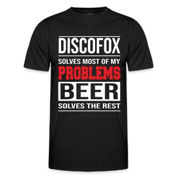 Discofox solves problems, beer solves the rest - Men's Functional T-Shirt - black - Front - AI Model Male 178 dark (178cm)