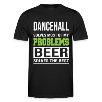 Dancehall löst Probleme, Bier löst den Rest - Männer Funktions-T-Shirt - Schwarz - Vorne - AI Model Male 178 dark (178cm)