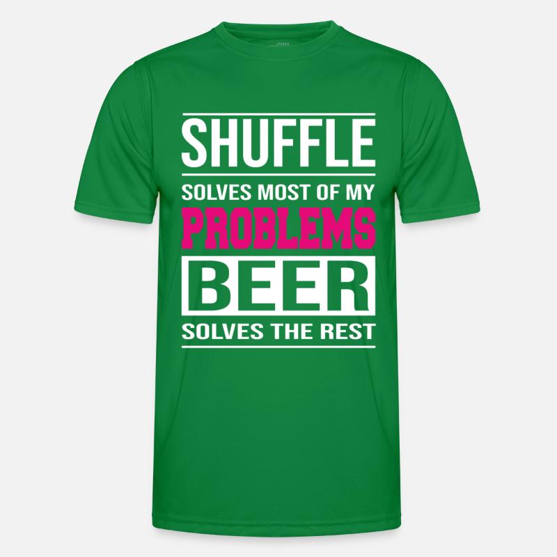 Shuffle solves problems, beer solves the rest Men's Functional T-Shirt