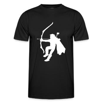 Fantasy RPG, Ranger Silhouettes Design - Men's Functional T-Shirt - black - Front - AI Model Male 178 dark (178cm)