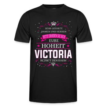 Eure Hoheit Victoria betritt den Raum - Männer Funktions-T-Shirt - Schwarz - Vorne - AI Model Male 178 dark (178cm)