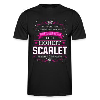 Your Highness Scarlet enters the room - Men's Functional T-Shirt - black - Front - AI Model Male 178 dark (178cm)