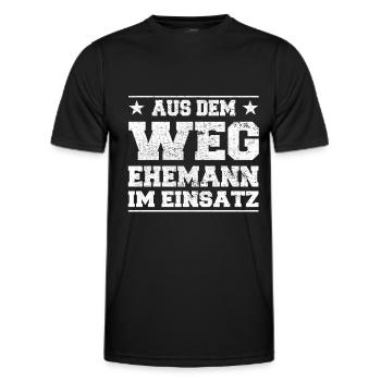 À l’écart du mari dans l’utilisation Design - T-shirt sport Homme - noir - Devant - AI Model Male 178 dark (178cm)