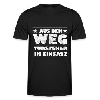 Videurs à l’écart dans la conception d’actions - T-shirt sport Homme - noir - Devant - AI Model Male 178 dark (178cm)