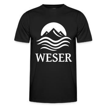 cool Weser river design for the river fan - Men's Functional T-Shirt - black - Front - AI Model Male 178 dark (178cm)