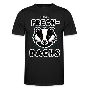 lustiges echter Frechdachs Design - Männer Funktions-T-Shirt - Schwarz - Vorne - AI Model Male 178 dark (178cm)
