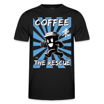 kaffee die rettung - Männer Funktions-T-Shirt - Schwarz - Vorne - AI Model Male 178 dark (178cm)