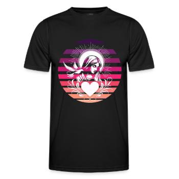 Sinnliches Maria Mutter Gottes Retro Design - Männer Funktions-T-Shirt - Schwarz - Vorne - AI Model Male 178 dark (178cm)