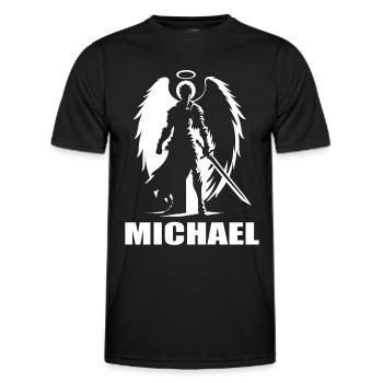 Erzengel Michael Design – Für den Engel Fan - Männer Funktions-T-Shirt - Schwarz - Vorne - AI Model Male 178 dark (178cm)