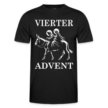 Fourth Advent – Mary and Joseph on a journey - Men's Functional T-Shirt - black - Front - AI Model Male 178 dark (178cm)
