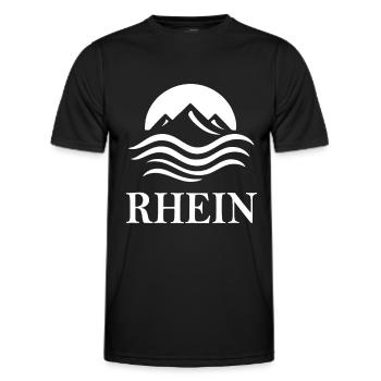 Rhine – Majestic River Design - Men's Functional T-Shirt - black - Front - AI Model Male 178 dark (178cm)