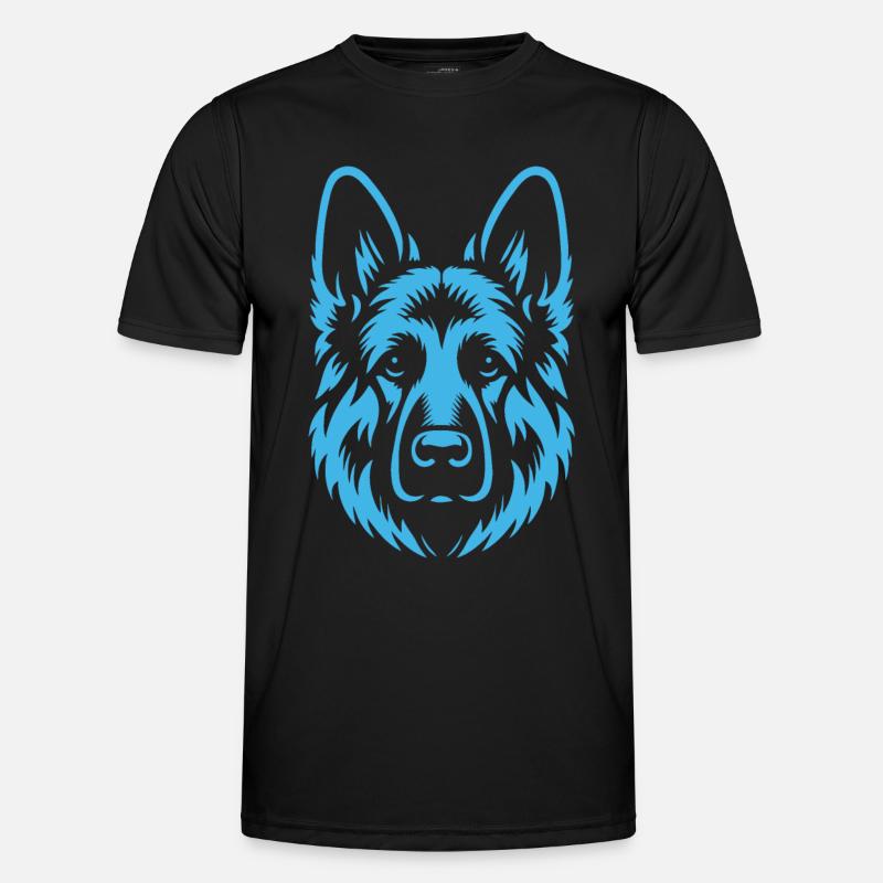 Schlichtes Blauer Schäferhund Design - Männer Funktions-T-Shirt - Schwarz