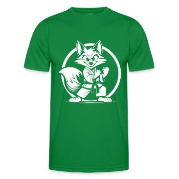Martial Arts Fox – The Cunning Fighter - Men's Functional T-Shirt - kelly green - Front - AI Model Male 178 dark (178cm)