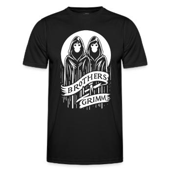 Brüder Grimm - Gruseliges Märchen Design - Männer Funktions-T-Shirt - Schwarz - Vorne - AI Model Male 178 dark (178cm)