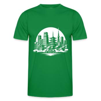 Métropole asiatique – Skyline Design - T-shirt sport Homme - vert - Devant - AI Model Male 178 dark (178cm)