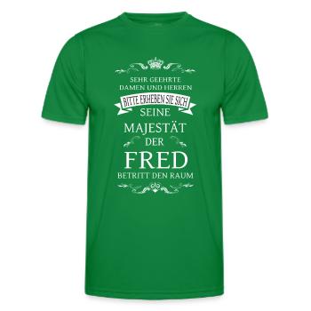 Sa Majesté Fred entre dans la pièce - T-shirt sport Homme - vert - Devant - AI Model Male 178 dark (178cm)